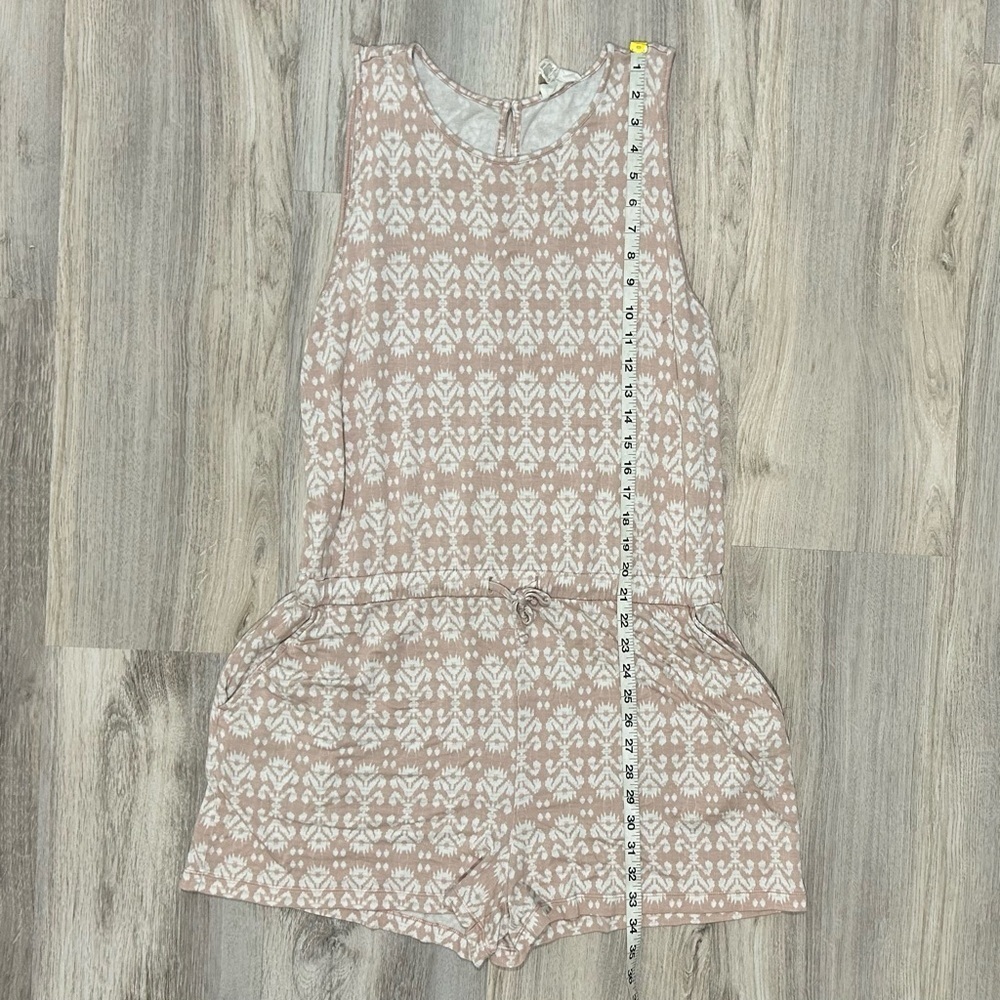 Loft Outlet Lounge Pink White Geo Print Blouson Casual Sleeveless Romper Size L - Picture 2 of 6